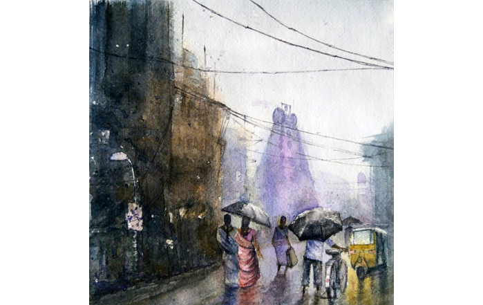SP0038
Madras - a reflection - 38 
Watercolour on paper
11.8 x 11.8 inches
2020
Available